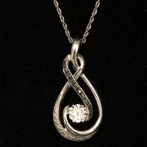 Diamond Teardrop Shape Pendant Necklace